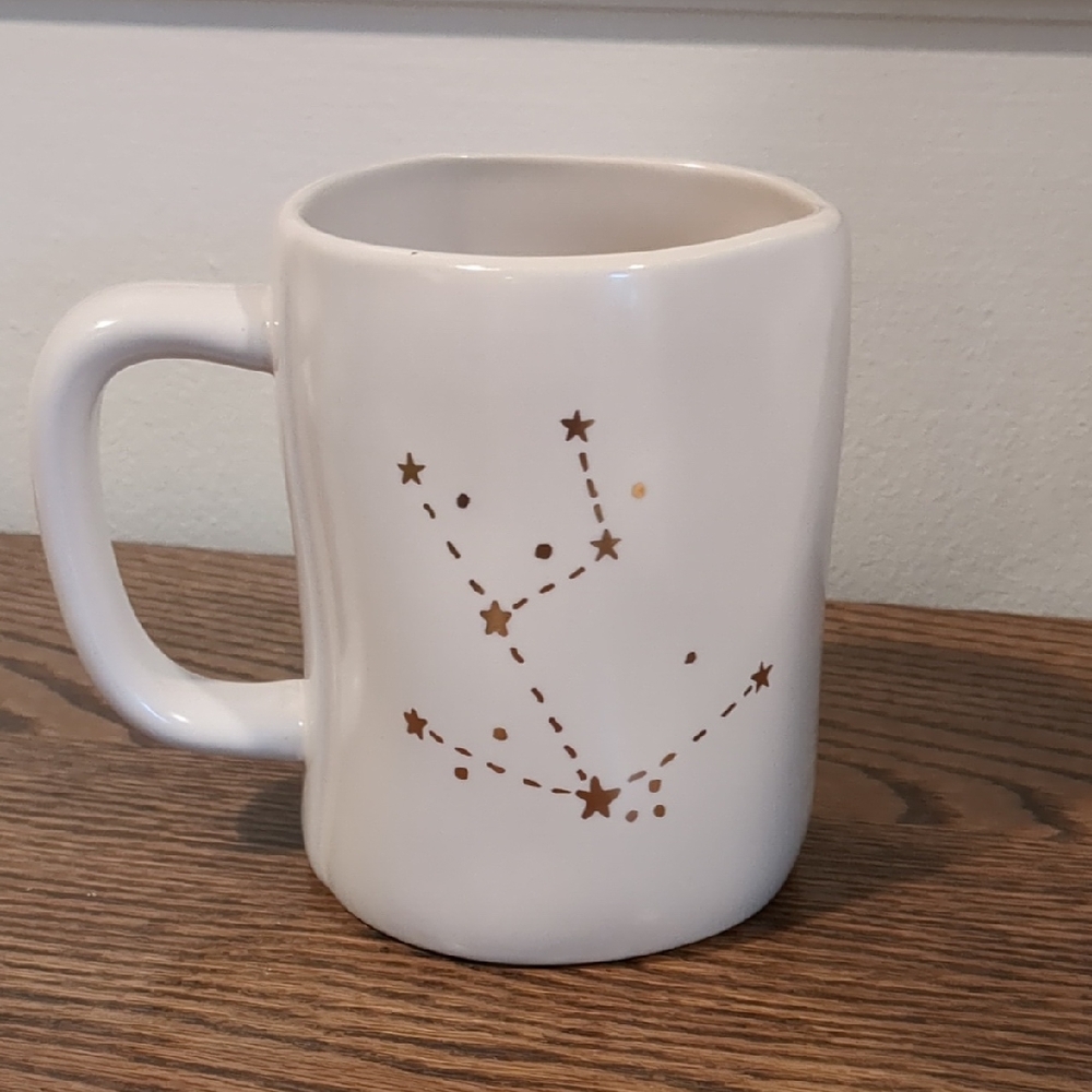 Rae Dunn White Taurus Star Constellation Mug